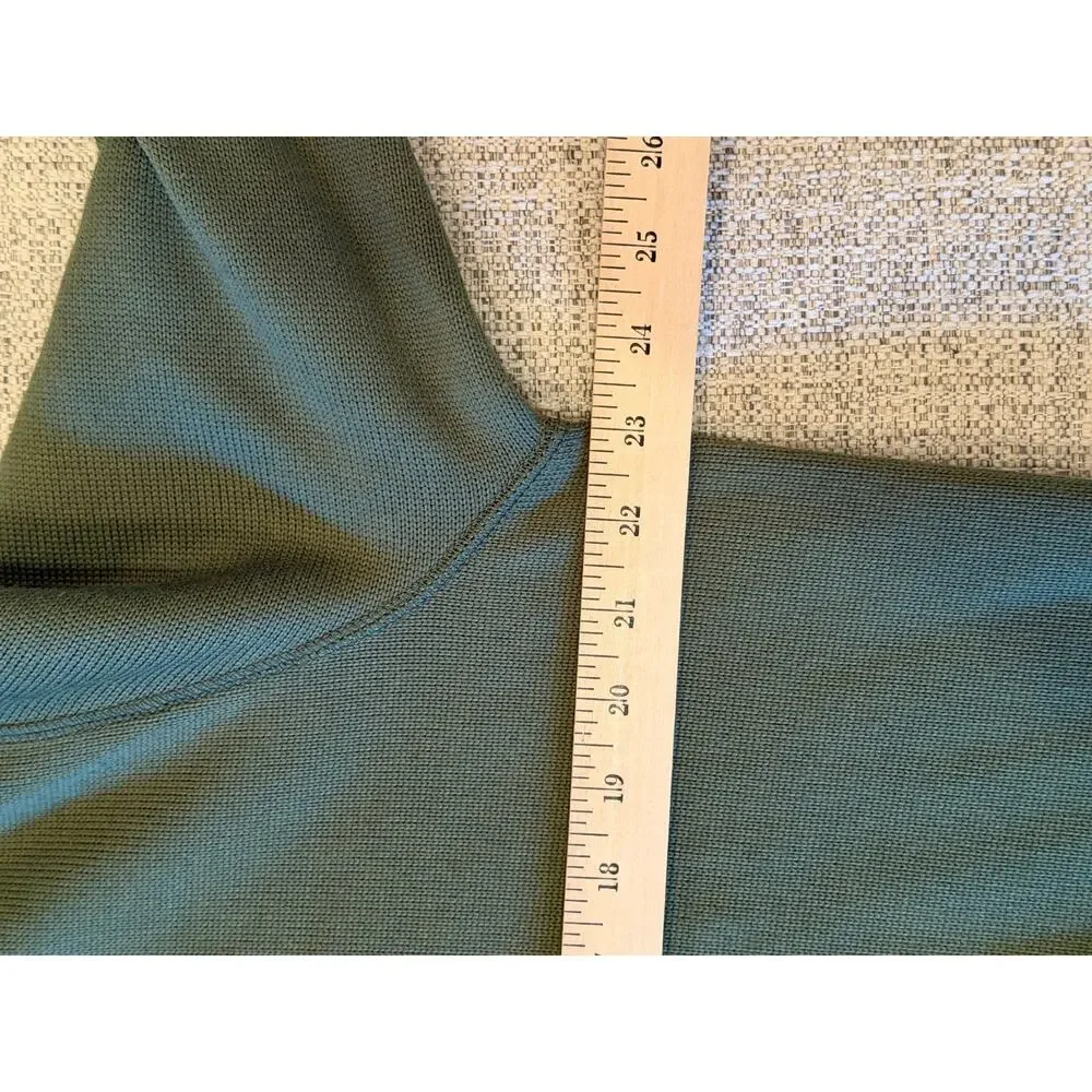 J. Crew Authentic Fleece 1/4 Zip Pullover Green Sweatshirt Sweater Men's Sz L